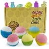 Bath Bombs for Kids, 6 pcs Crystal Toys Handmade Bubble and Floating Fizzies Spa Kit, Mini Bath Bombs