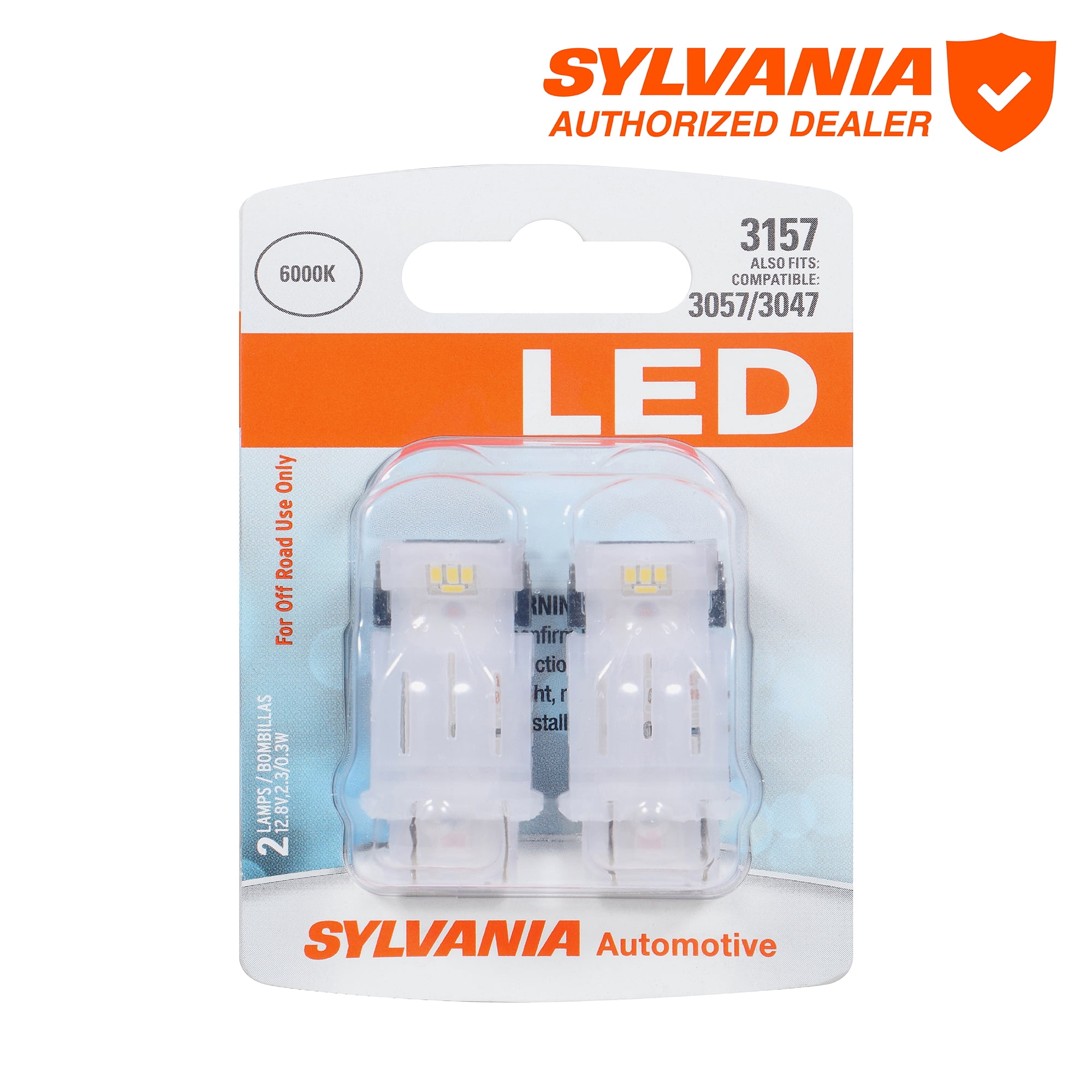 Sylvania 3157 WHITE SYL LED Mini Bulb, 2pk, for Multiple Cars