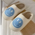 thumbnail image 2 of Smile Face Slippers for Women Comfy Thick Sole Happy Face Slippers Soft Plush Fuzzy Slip-On Women Slippers Retro Cozy Slippers Warm House Slippers for Indoor & Outdoor .., 2 of 6
