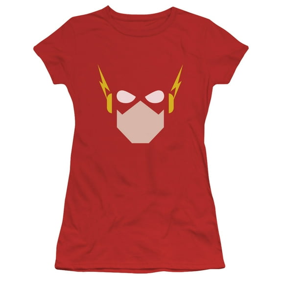 JLA Justice League Flash Head S/S Junior Women's T-Shirt Sheer Red