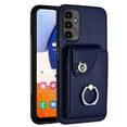 thumbnail image 5 of Designed for Samsung Galaxy A25 5G Case Wallet Credit Card Holder with Rotation Finger Ring Kickstand, Hidden Pocket Anti-Scratch PU Leather Shockproof Protective Cover for Galaxy A25 5G, Blue, 5 of 7