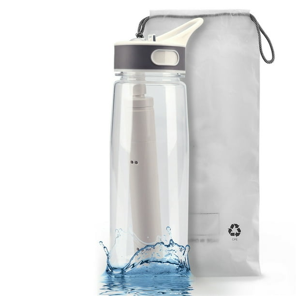 Portable Water Filter Bottle Straw Purifier Camping Emergency Survival
