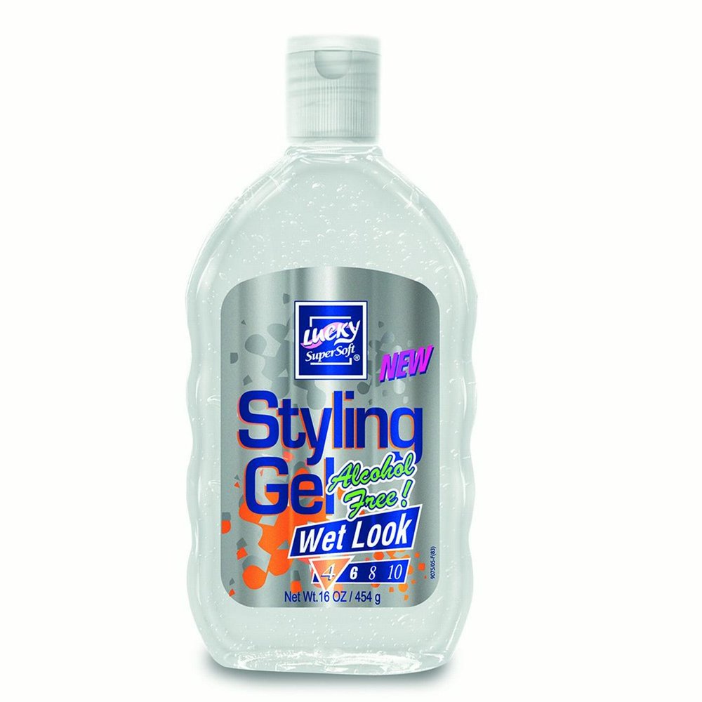 Lucky Super Soft Styling Gel, Wet Look, 16 Oz