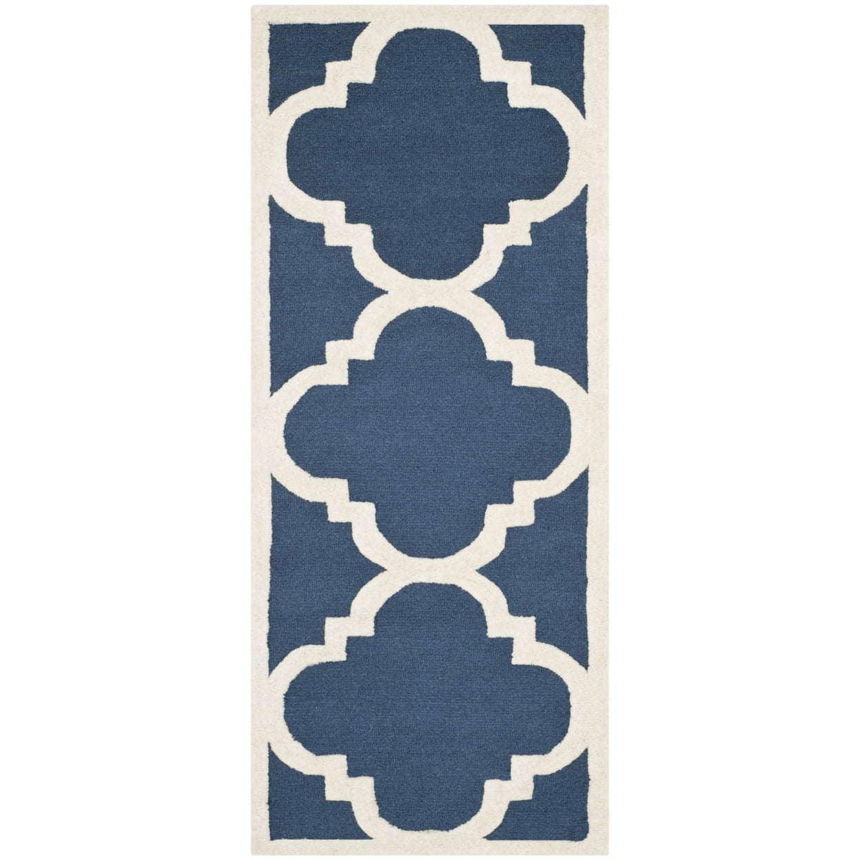 SAFAVIEH Cambridge Justine Geometric Wool Area Rug, Navy/Ivory, 8' x 10'