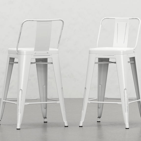 24-Inch Metal Stools Set - Provide Support in Family Room Settings