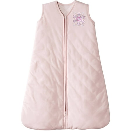 HALO Winter Weight SleepSack Wearable Blanket, 100% Cotton, Pink Snowflake,
