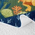 thumbnail image 5 of Manfei Cute Dino Animals Twin Quilt Set,Kawaii Plant Pterosaur Twin Coverlet Set,Navy Green,2 Pieces,1 Bedspread and 1 Pillowcase, 5 of 7