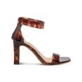 thumbnail image 2 of INC Womens Brown Translucent Straps Ankle Strap Padded Makenna Square Toe Block Heel Zip-Up Dress Sandals Shoes 7 M, 2 of 4