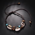thumbnail image 5 of 3X Boho Tobilleras de Piedra de Concha de Mar Natural para Mujer Pulsera de Tobillo de Madera con Cuentas en la Pierna Cadena de Pie Cera Tobillera Tobillera Joyería de Playa, 5 of 5