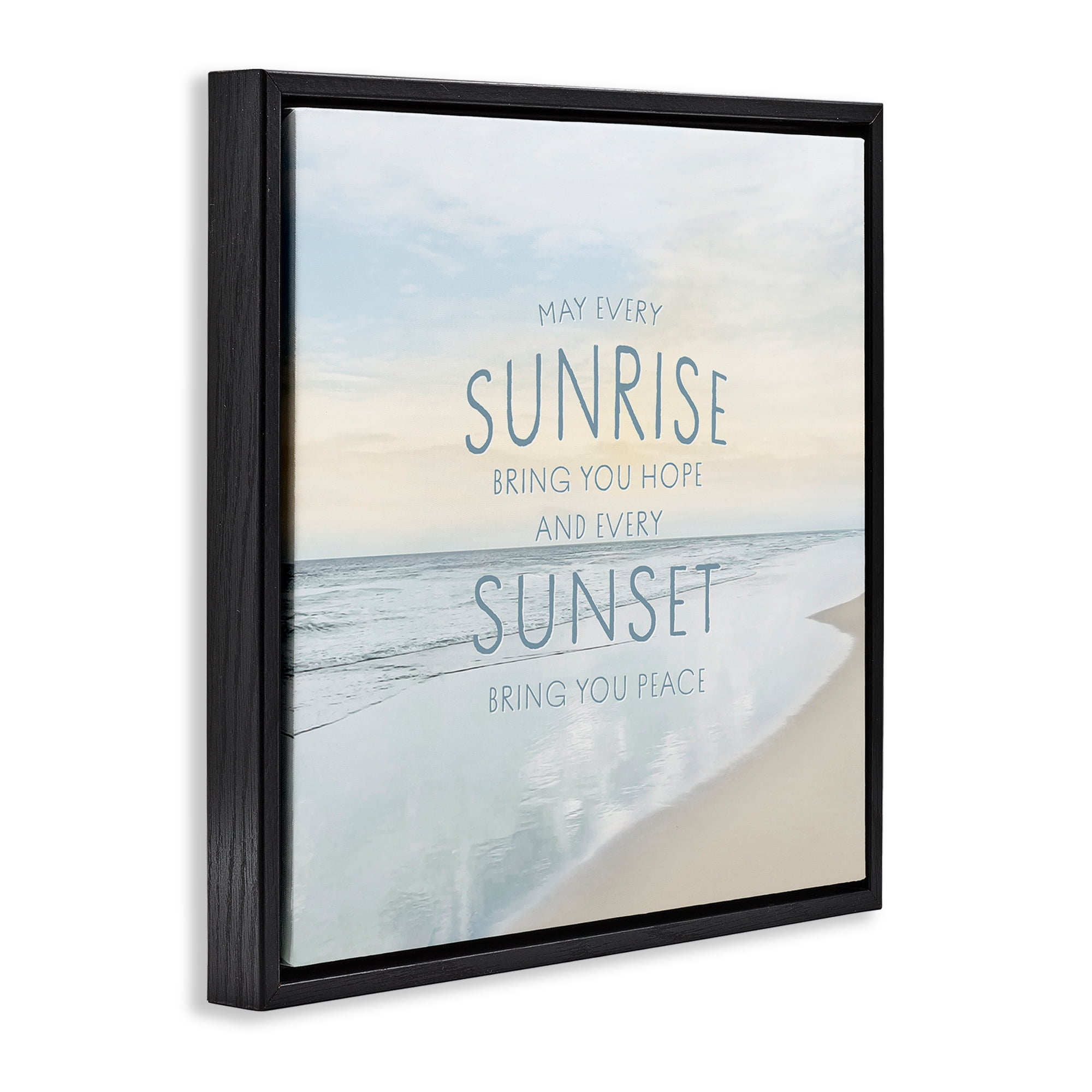 Stupell Industries Sunrise & Sunset Statement Black Framed Floater Canvas Wall Art, design by Natalie Carpentieri