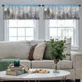 thumbnail image 3 of LALILO Kitchen Curtain Valance Winter Swiss Forest Rod Pocket Window Curtain 52"x 18" Set of 2, 3 of 6