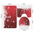 thumbnail image 3 of Red Christmas Snowflake Pattern Bathroom Rugs Sets 3 Piece,Toilet Cover Set,Absorbent Non Slip Bathroom Mats Sets with U-Shaped Contour Rug Toilet Rug Set, 3 of 5
