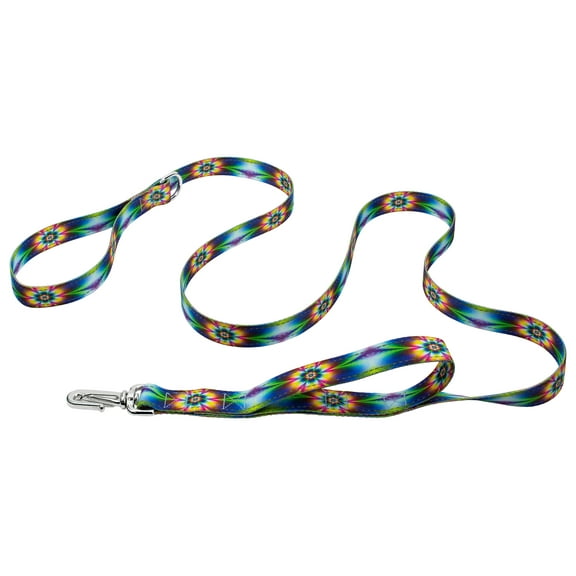 Country Brook Petz® 5/8 inch Tie Dye Flowers Deluxe Reflective Dog Leash, 6 Foot