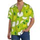 thumbnail image 1 of Balery Green Apple Camisa Casual de Manga Corta con Botones para Hombre, Texturizada, Estilo Cubano, para Playa, Verano-Small, 1 of 5