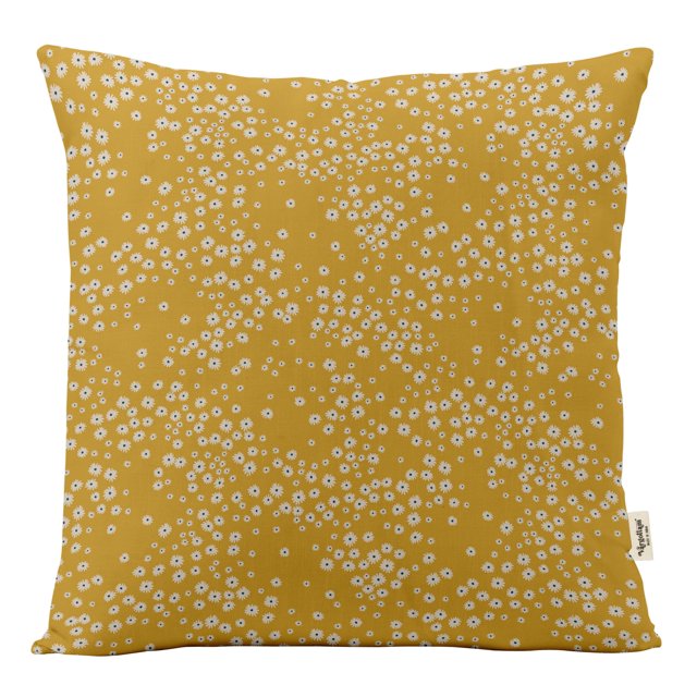 Vargottam Luxury, Printed Mustard Yellow CushionCovers,Decorative PillowCovers,SquareThrow Pillowcase -24x24Inches