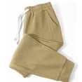 thumbnail image 4 of asjyhkr Mens Sweatpants Athletic Workout Joggers Stretchy Waist Chino Drawstring Dailywear Casual Pants with Pockets(Large,Khaki), 4 of 8