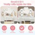 thumbnail image 6 of COZONY 2 In 1 Kids Vanity Table, Princess Makeup Vanity Desk & Chair Set, Tri-Folding Detachable Mirror & Touch Lights, 4 Open Storage Shelves & 3 Drawers, Wooden Pretend Playset, White, 6 of 8