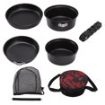 thumbnail image 3 of Open Fire Cookware, Stackable Camping Cooking Pot Pan Black Aluminum Alloy Prevent Stick With Tote Bag For Barbecue, 3 of 8