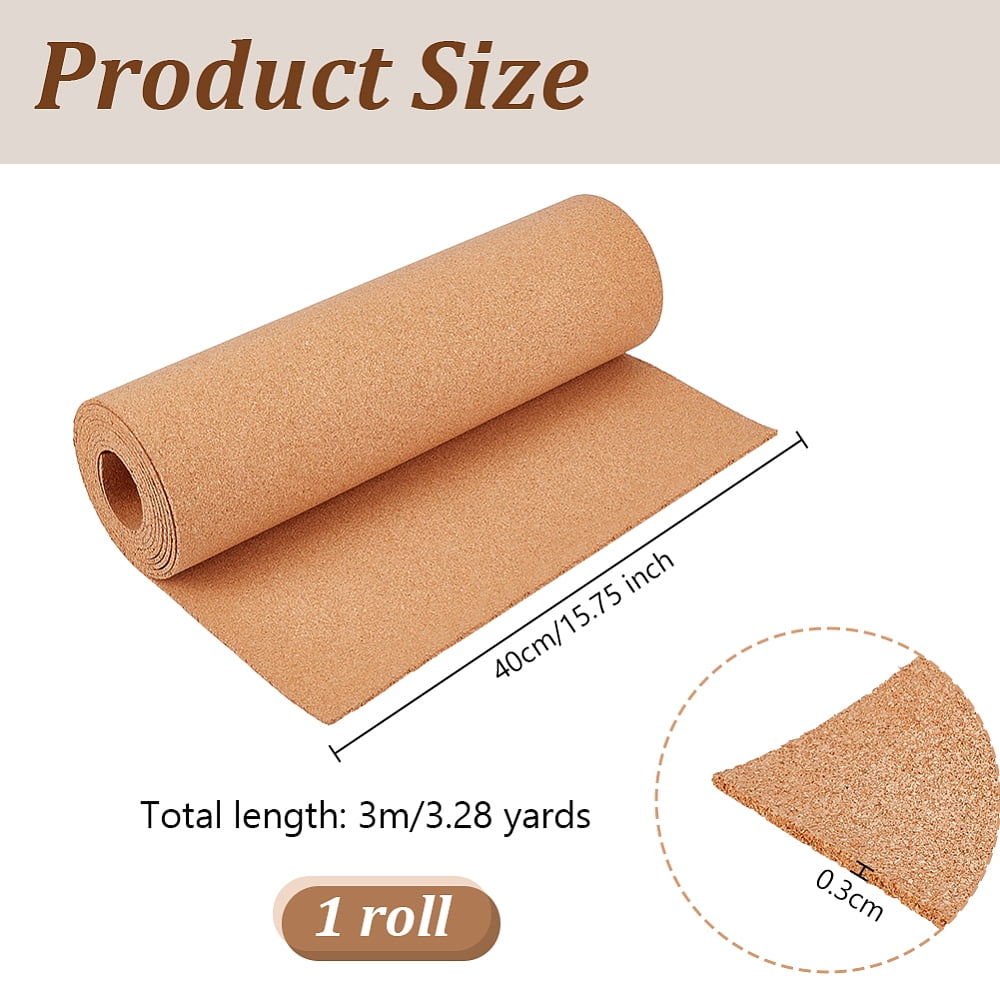 Large Cork Roll 3.3 Yardsx15.7 Inch Cork Board Roll 3mm Thick Cork Board Bulletin Boards Cork Insulation Sheets Multipurpose for Crafts Home