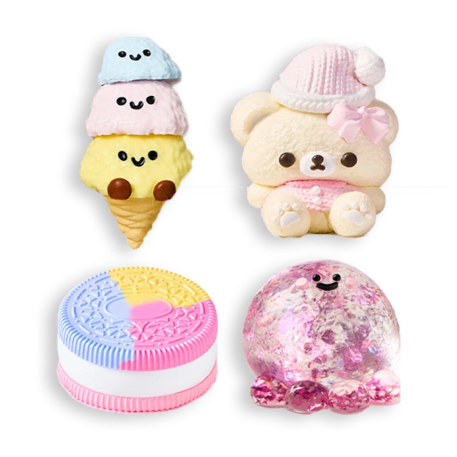 { SqueezeSquad Taba Deluxe Premium Silicone Squishies® 4-Piece Fidget Toy Bundle (4pc)}