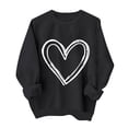 thumbnail image 4 of Zorckvet Women Valentine's Day Pullover Sweatshirts Heart Print Sweater Tops Long Sleeve Crewneck Shirts Fashion Loose Blouse Teen Girls Sweatshirt, 4 of 6