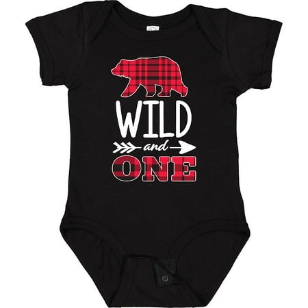 

inktastic Plaid Bear Wild and 1 with Arrow Baby Bodysuit 12 Months 0040 Black 37a9d