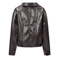 thumbnail image 5 of Aimik Women Faux Leather Jacket Trendy Moto Biker Coat with Lapel Classic Cropped Outerwear for Fall Winter Daily Wear, 5 of 5