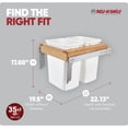 thumbnail image 3 of Rev-A-Shelf Top Mount Double Pullout Under Cabinet Trash Can, 35 Qt, 4WCTM-21DM2-495-FL, 3 of 8