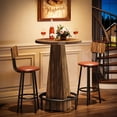 thumbnail image 4 of Tribesigns Bar Table with Metal Footrest, 37.4" High Round Pub Table for Small Bars, Small Home Bar Unit for Dining Room, Rustic Brown (2Packs), 4 of 7
