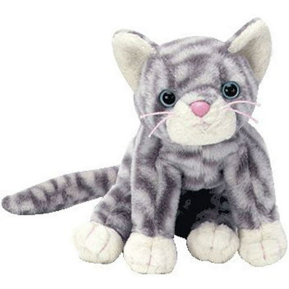 TY Beanie Baby - SILVER the Cat (5.5" Plush)(NO TY HANG TAG)(BONUS 1 FUN CHOPS)