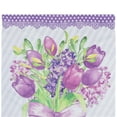 thumbnail image 5 of Northlight Welcome Purple Floral Bouquet Outdoor House Flag 28" x 40", 5 of 7
