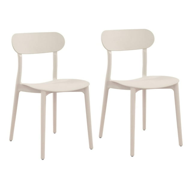 Chaises empilables Patioflare, crème, lot de 2