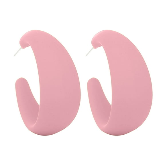 Grofry 1 Pcs Drop Earring Vibrant Color Non-Irritation Lightweight Exaggerated C-Shaped Dangle Earring Piercing Jewelry Accessories