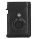 thumbnail image 1 of Billetera de tarjeta de PU delgada minimalista con bloqueo RFID de aleación de aluminio multifunción pequeña billetera con localizador para hombres regalos de fibra de carbono negro, 1 of 15
