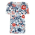 thumbnail image 5 of Daisy Tee Shirts for Womens，Floral Print Dressy Shirts Short Sleeve Tops Scooped Neck Tunic Top Business Casual Blosues Summer Basic Boho Dressy Cute Tops 2025, 5 of 5
