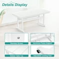 thumbnail image 7 of DYCANPO 66'' Outdoor Dining Table with Umbrella Hole, HDPS Rectangle Patio Table, White, 7 of 7