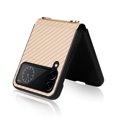 thumbnail image 5 of Allytech Galaxy Z Flip 4 Case with Shoulder Strap, Carbond Fiber Protective Anti-scratch Drop Proof Adjustable Strap Wrist Case Cover for Samsung Galaxy Z Flip 4 5G (2022)- Gold, 5 of 7