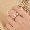 thumbnail image 2 of Newshe Jewellery Wedding Bands for Women 925 Sterling Silver Eternity Ring Round 18K Rose Gold Plated CZ Size 6.5, 2 of 7