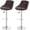 Brown, variant on Bar Stools Set of 2 Bar Stools Swivel Stool Height Adjustable Bar Chairs with Back PU Leather Swivel Bar Stool Kitchen Counter Stools Dining Chairs (Black)