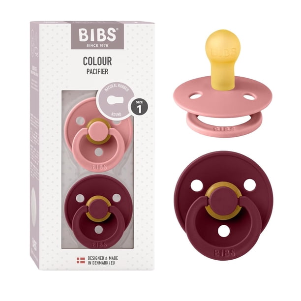 Bibs Colour paquete de 2, sin BPA, tetina redonda de látex de caucho natural, fabricado en Dinamarca