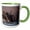 Green/White, variant on 3drose, Minnesota. Split Rock Lighthouse on Shore of Lake Superior, 11oz Two-tone Yellow Mug