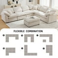 thumbnail image 4 of BINBANK 7-Seater Modular Sectional Sofa with Cloud Cushions and Ottoman, U-Shaped Convertible Sleeper Couch Solid Wood Base, 4 of 6