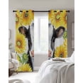 thumbnail image 4 of Cow Sunflowers Blackout Curtains for Bedroom Living Room Darkening Curtains 96 Inches Long Farmhouse Country Watercolor Animals Floral Window Curtain 2 Panels Set Window Treatment Drapes 52"x96", 4 of 9