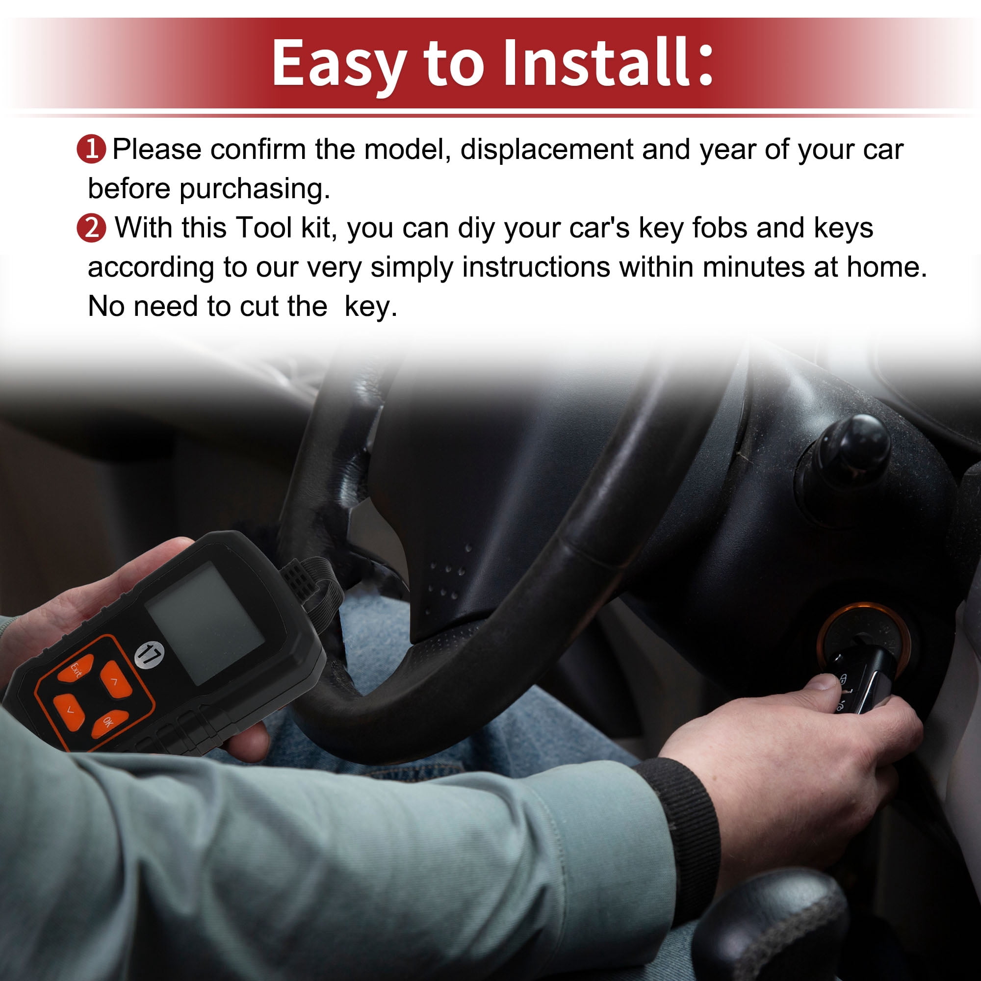 M3N5WY783X Keyless Entry Remote Key Fob Kit DIY Tool Replacement Car Key Kit 5 Button for Dodge Challenger 2008-2012 for Dodge Charger 2008-2012