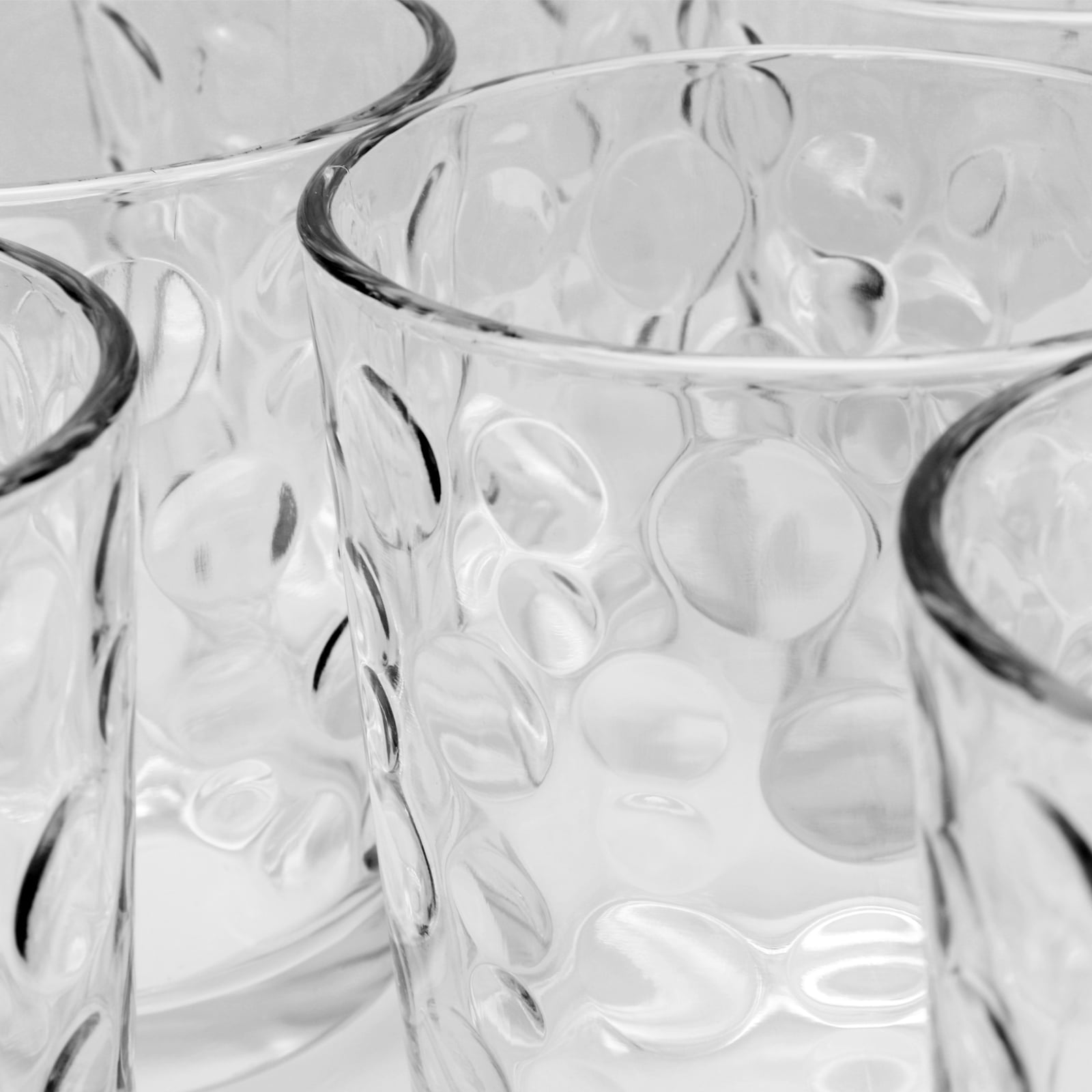 Gibson Home Great Foundations 16-Piece Glass Set Bubble Pattern Stackable