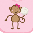 thumbnail image 4 of Inktastic Cute Volleyball Girl Monkey Girls Baby Bib, 4 of 4