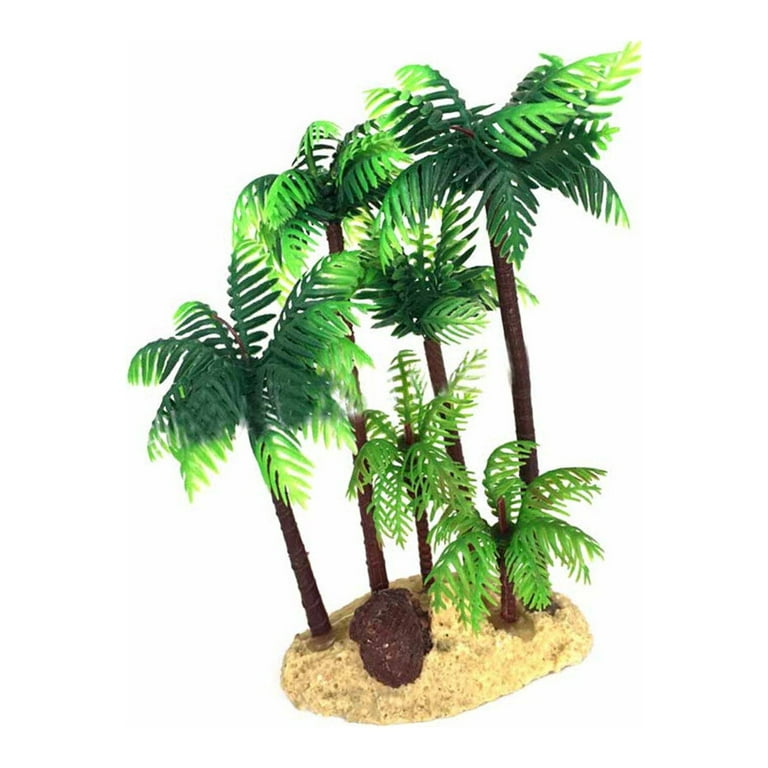 Upkoch Plastic Palm Trees Coconut Palm Tree Miniature Plant Bonsai Green Plastic 1Pack Terrarium