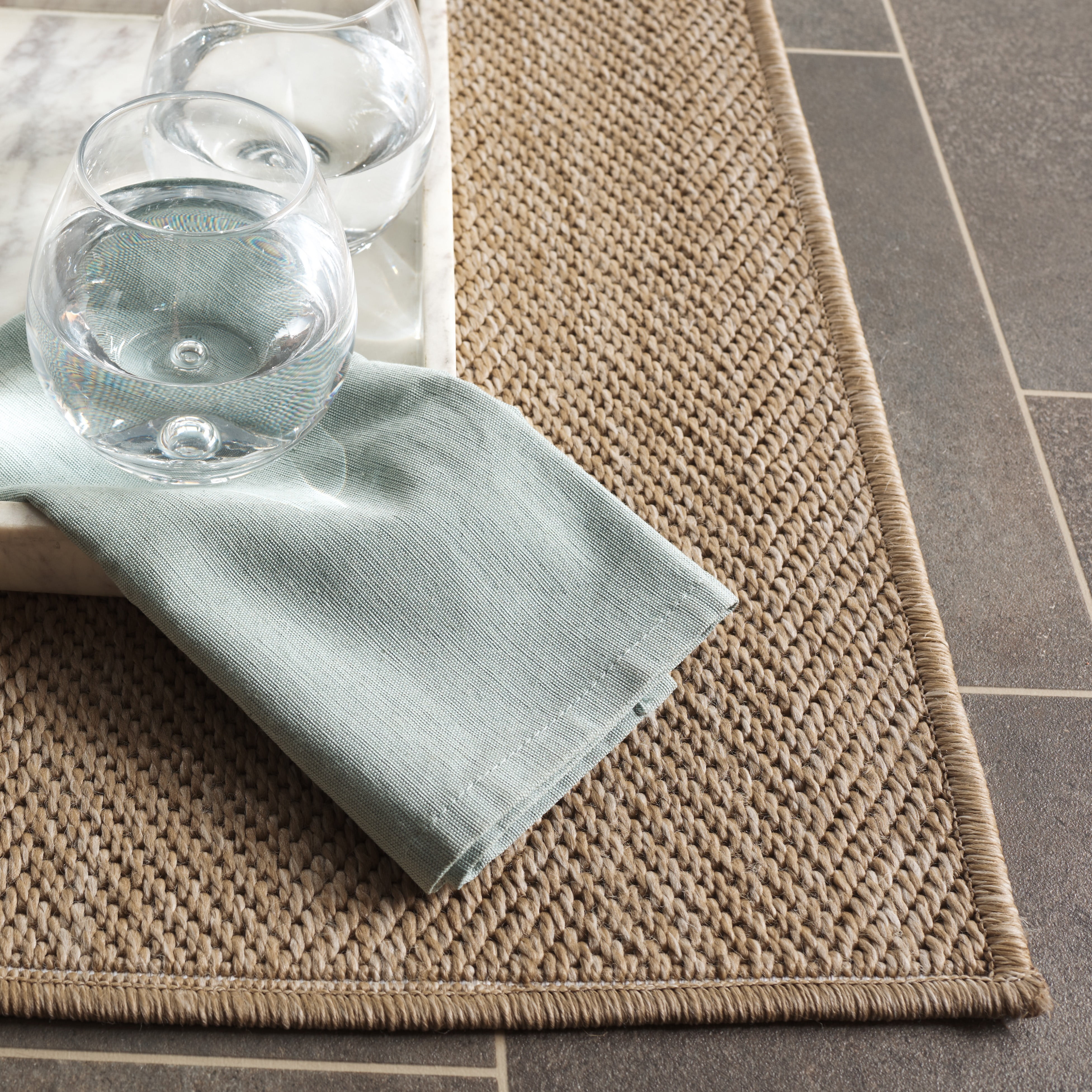 SAFAVIEH Sisal Performance Tendrils Solid Indoor/Outdoor Runner Rug, Natural, 2'2" x 8'
