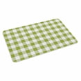 thumbnail image 4 of Green Plaid Door Mat Indoor Outdoor,Gradient Geometric Buffalo White Checkered Non Slip Welcome Mat with Rubber Backing,Absorbent Fabric Front Door Mats Entryway Rug for Home Patio Entrance 20"x31.5", 4 of 9