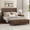 Walnut, variant on GDF Studio King Size Solid Wood Sleigh Bed with Tall Headboard and Storage Bench, Walnut